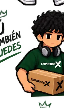 Pablo con una caja lista para entregar