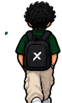 Pablo de espaldas, caminando con su mochila